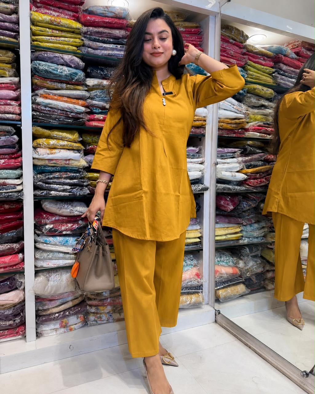 Festival Special Premium Cotton Kurta Pant Co-ord Set – Stylish Front Button Design