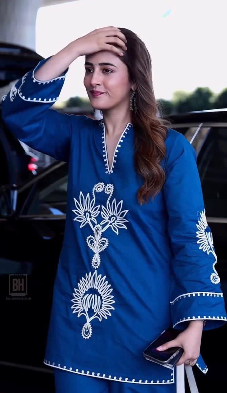 Festive Special Pure Cotton 60/60 Aari Work Co-ord Set