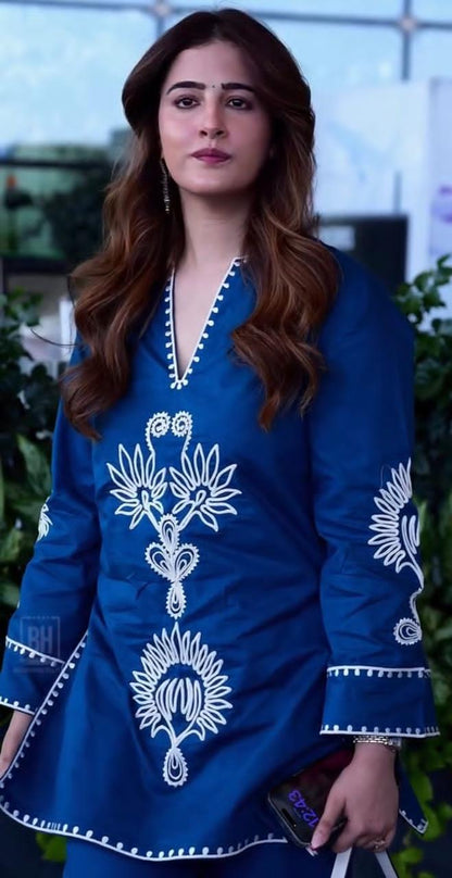 Festive Special Pure Cotton 60/60 Aari Work Co-ord Set