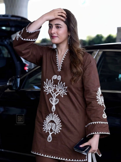 Festive Special Pure Cotton 60/60 Aari Work Co-ord Set