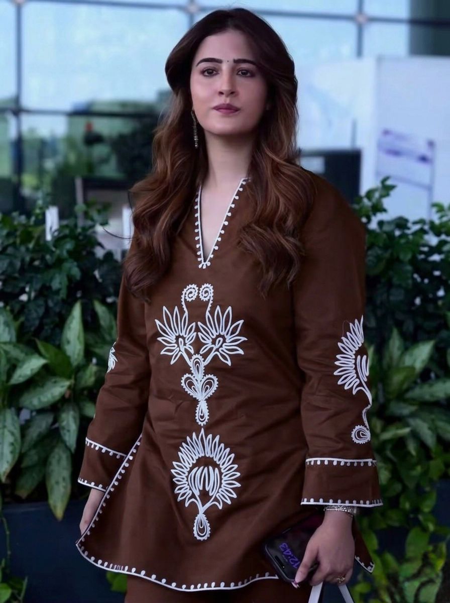 Festive Special Pure Cotton 60/60 Aari Work Co-ord Set