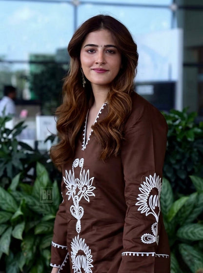 Festive Special Pure Cotton 60/60 Aari Work Co-ord Set