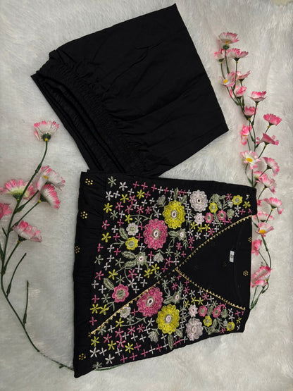 Premium Cotton 60×60 Embroidered Kurta Pant Set – Elegant Office & Daily Wear