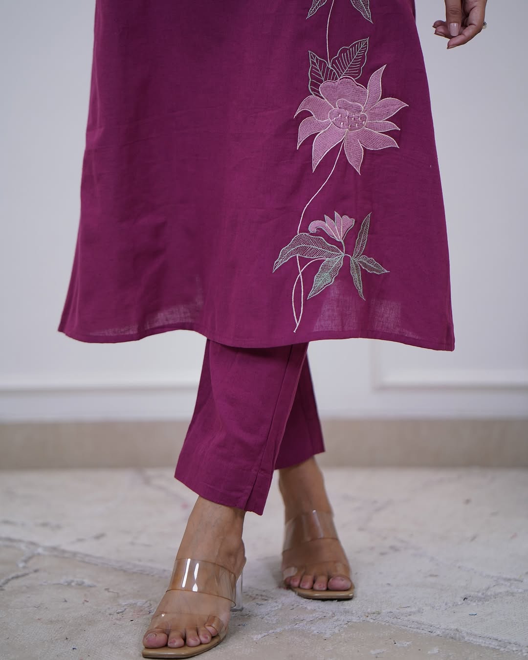Premium Cotton 60×60 Embroidered Kurta Pant Set with Pockets – Office & Daily Wear