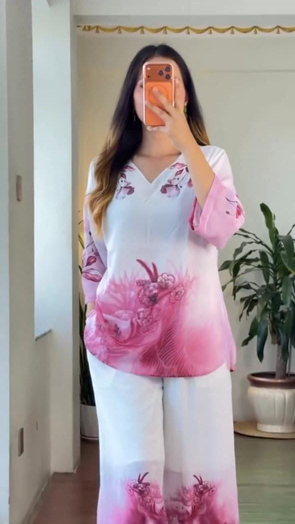 Festival Special Mul Cotton Printed Kurta Palazzo Co-ord Set – Floral Yoke Design