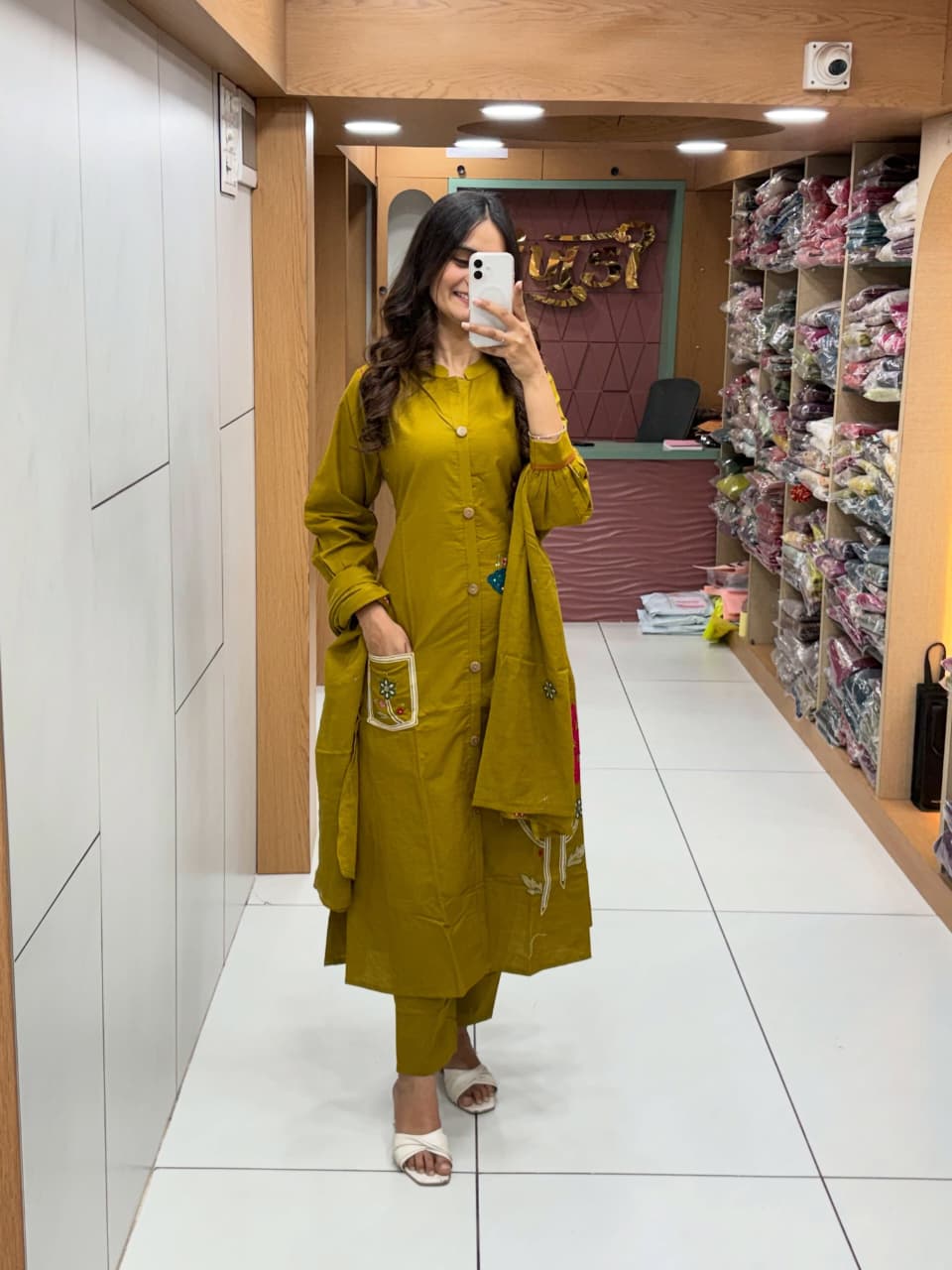 Women’s Premium Cotton Flex Embroidered Kurti Pant Dupatta Set | Elegant Summer Ethnic Wear