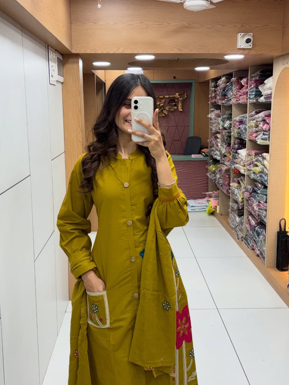 Women’s Premium Cotton Flex Embroidered Kurti Pant Dupatta Set | Elegant Summer Ethnic Wear
