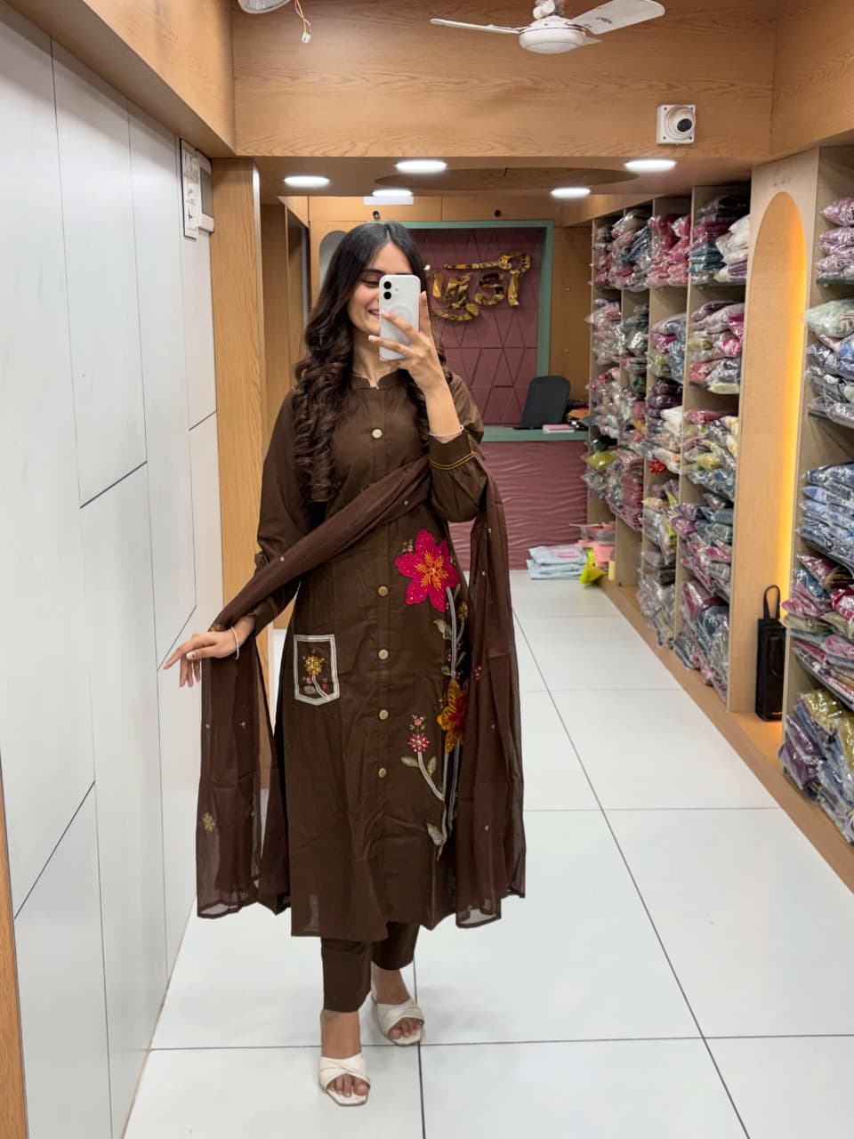 Women’s Premium Cotton Flex Embroidered Kurti Pant Dupatta Set | Elegant Summer Ethnic Wear