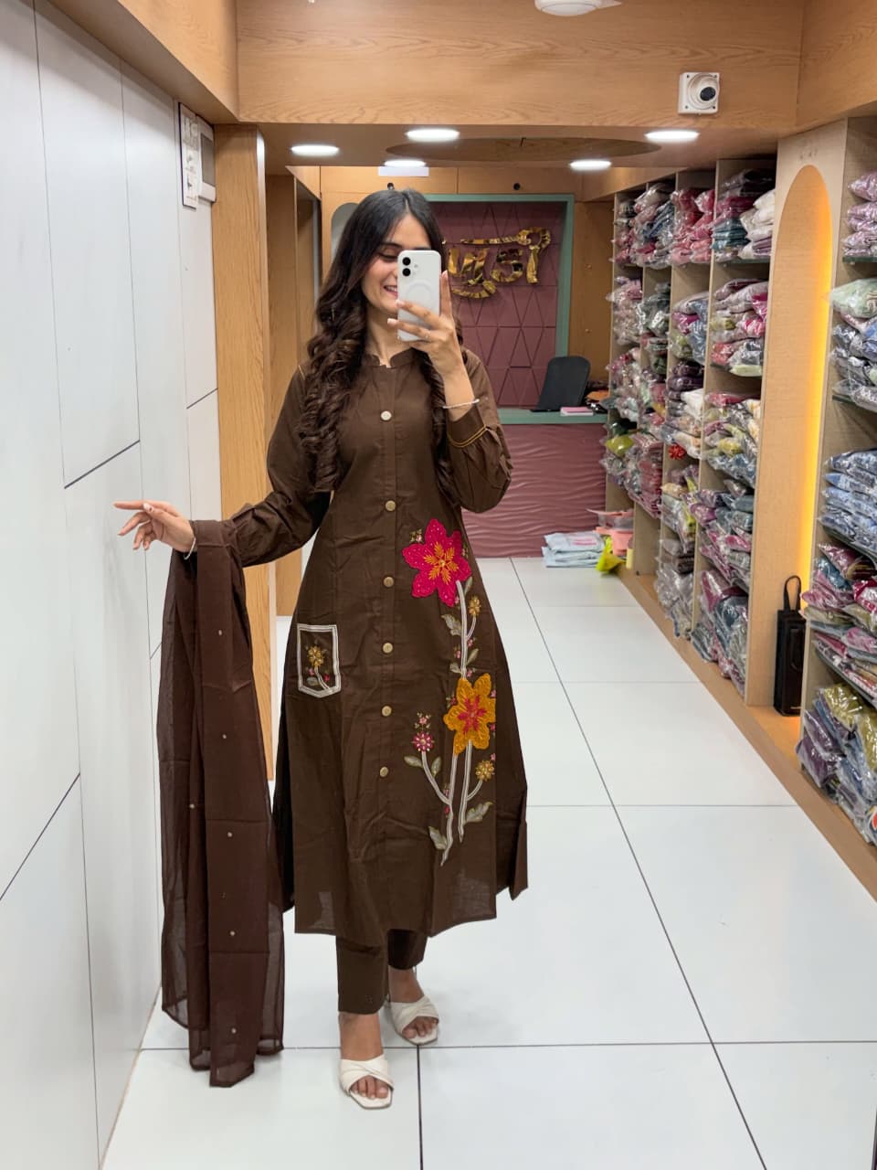 Women’s Premium Cotton Flex Embroidered Kurti Pant Dupatta Set | Elegant Summer Ethnic Wear