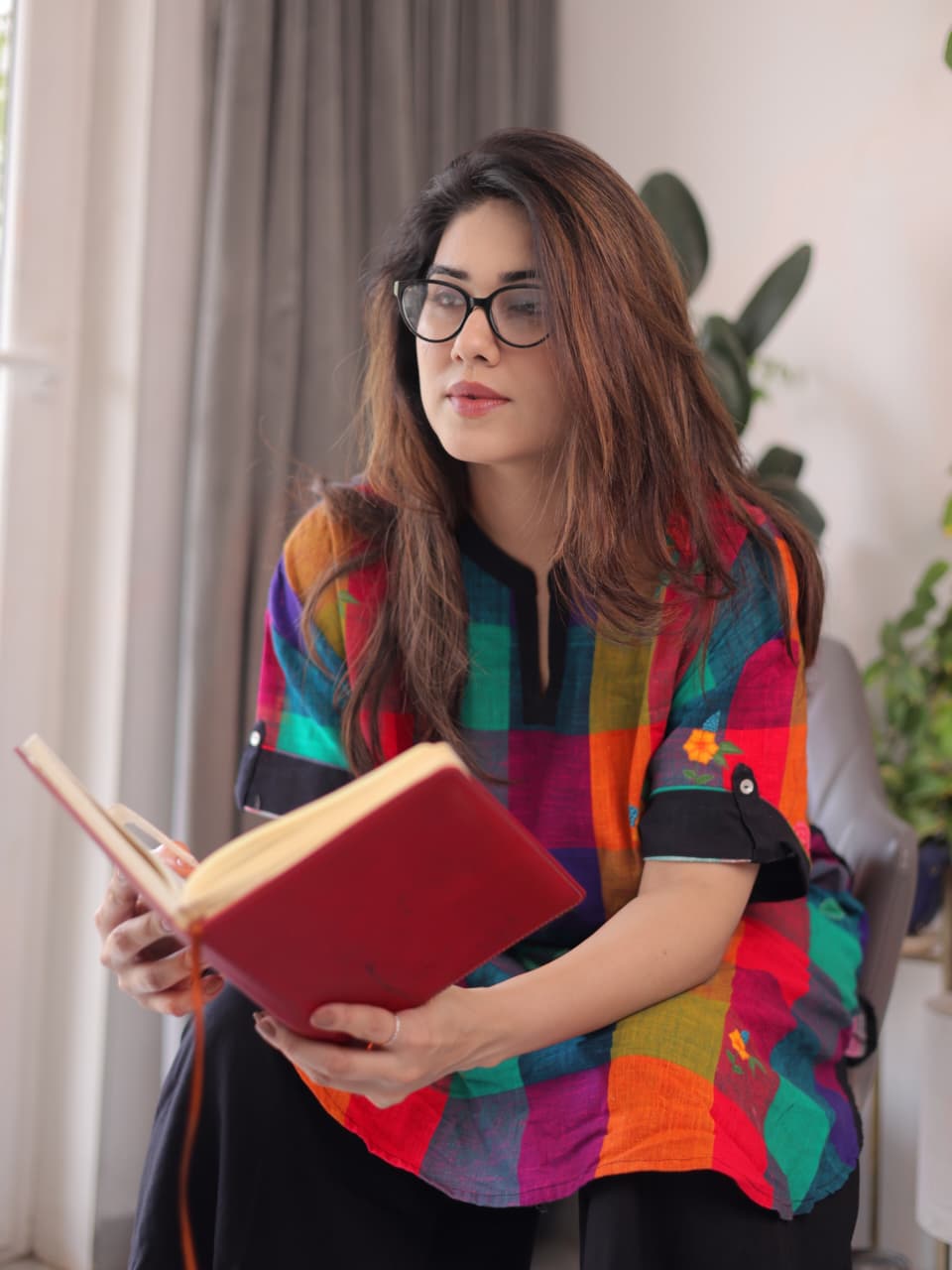Women’s Premium Mul Cotton Madrasi Checks A-Line Kurti Palazzo Set | Casual & Office Wear